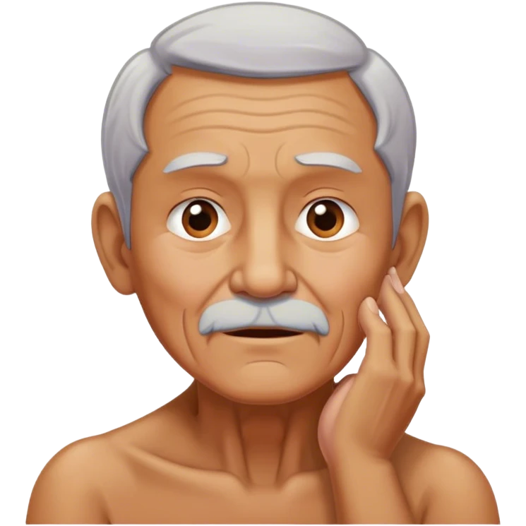 Old man holding neck  emoji