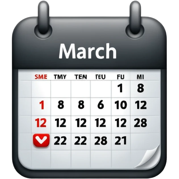 muestrame una fecha de calendario con la fecha "3 de marzo" emoji
