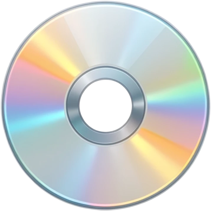 белый светящийся CD-диск, no background emoji