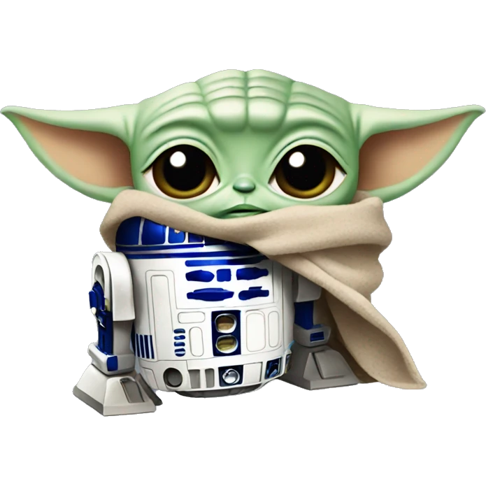 Baby Yoda with R2 D2 emoji