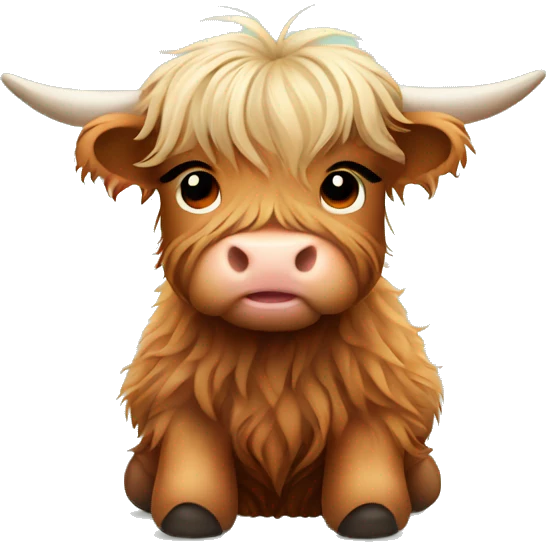 Cute baby highland cow emoji
