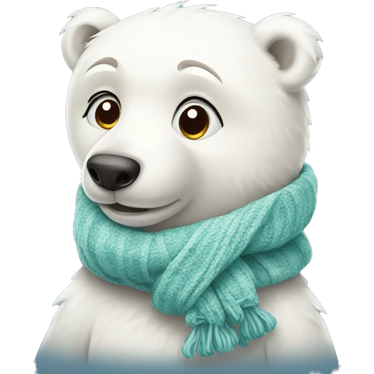 cute polar bear with scarf emoji