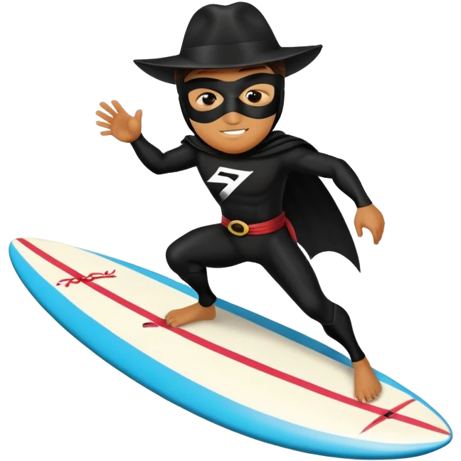 Zorro haciendo surfing  emoji