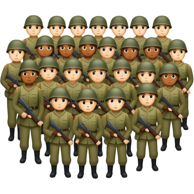 Army of soldiers emoji
