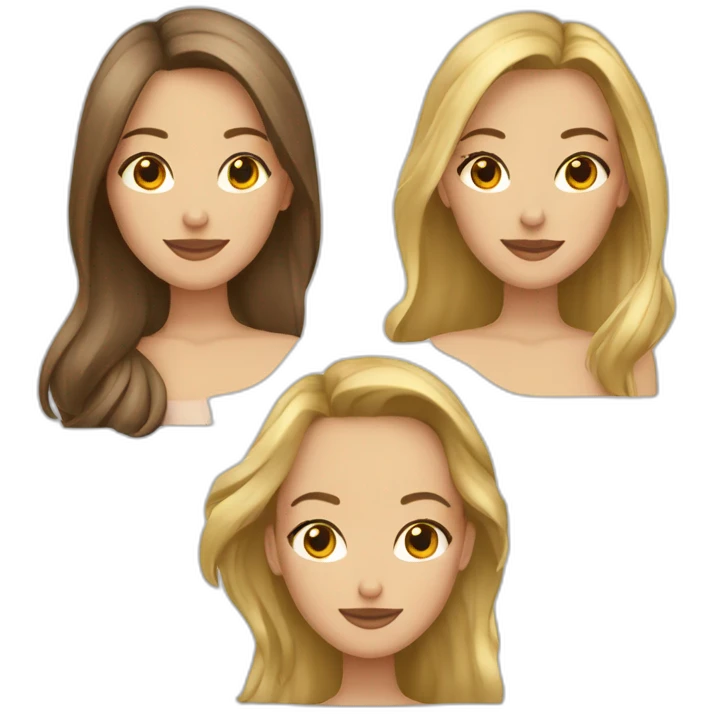4 filles une blonde et 3 brune qui sont côté à cote emoji