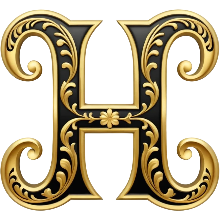 letter N in black and gold emoji