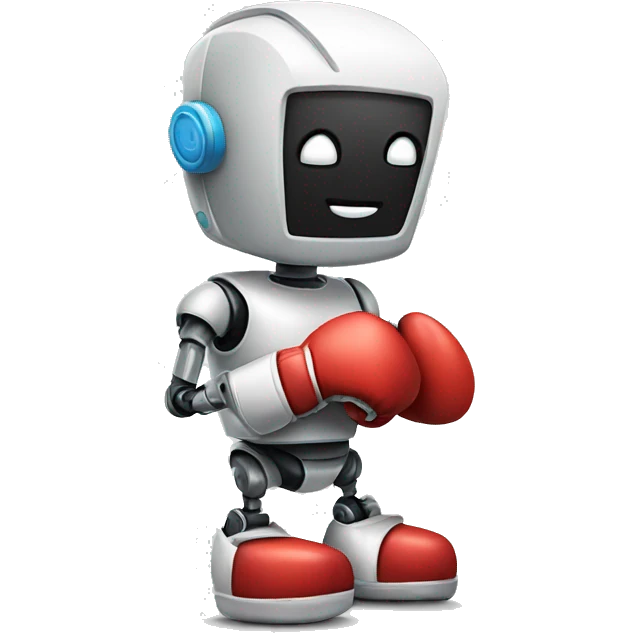 robot with a boxing glove emoji