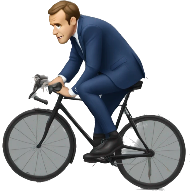 Macron sur un velo emoji