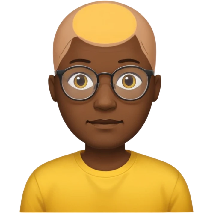 bald black man with eyeglasses with yellow shirt emoji