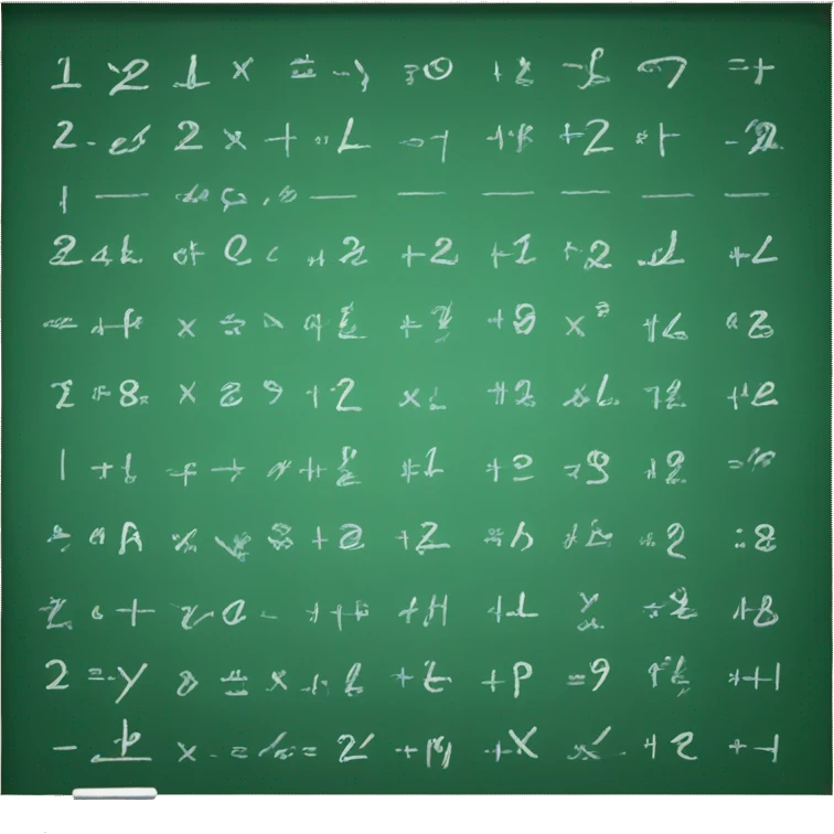 Green chalkboard with math equations written on it emoji