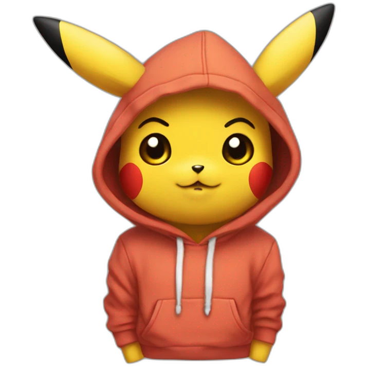 pikachu con una sudadera emoji