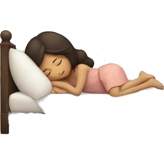 Brunette girl sleeping emoji