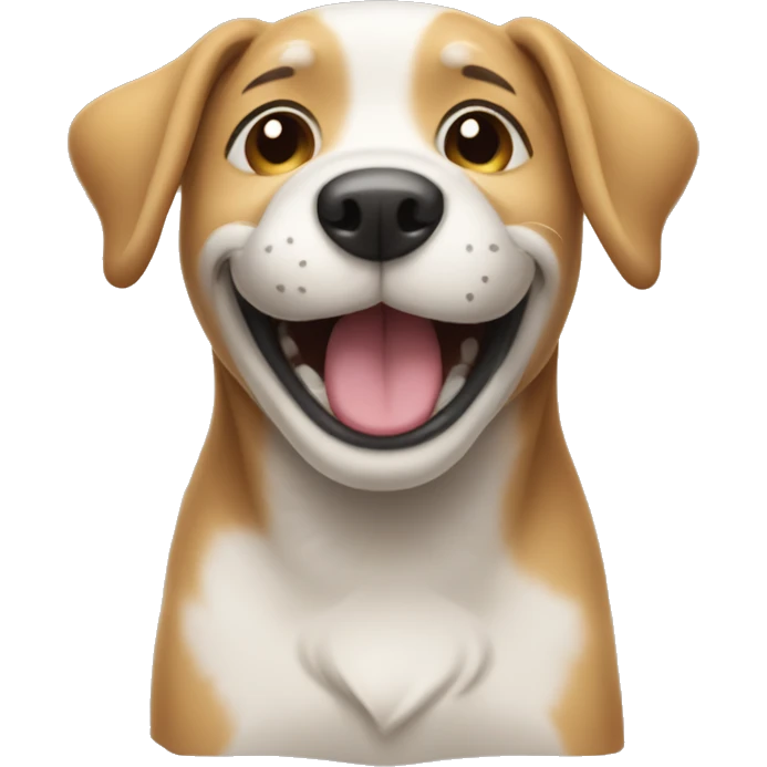 Make an emoji of a dog smiling like it’s feeling good emoji