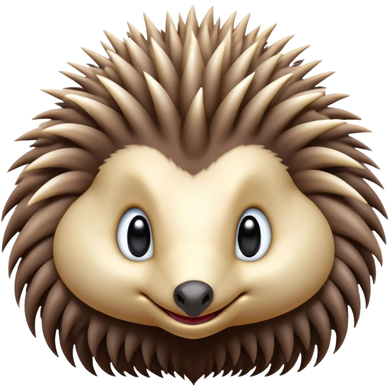 Cinematic Cute Echidna Portrait Emoji, Head tilted playfully and inquisitively, featuring a fuzzy, spiky fur with an adorably scrunched face and a cute, pointed snout, round, sparkling eyes filled with gentle curiosity, Simplified yet irresistibly adorable features, highly detailed, glowing with a warm, friendly glow, high shine, affectionate and quirky, stylized with a touch of natural whimsy, bright and endearing, soft glowing outline, capturing the essence of a mischievous yet loving echidna, so playful it feels like it could nuzzle out of the screen into your arms! emoji