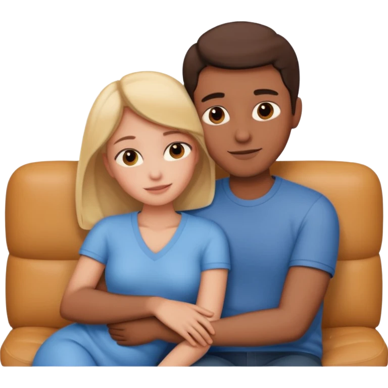 Couple cuddling on couch naked emoji