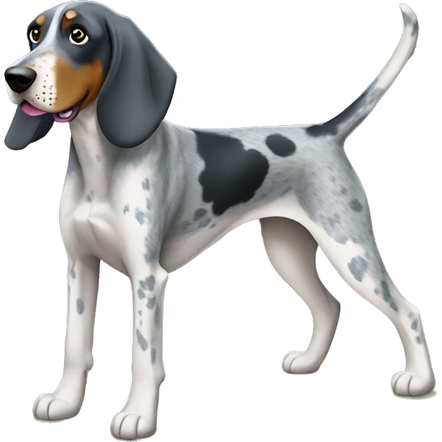 Blue tick coonhound playing in yard emoji