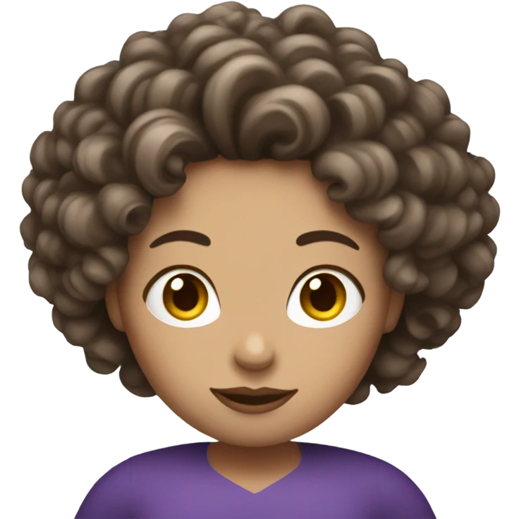 Superwoman white face mom with curly brown hair  emoji