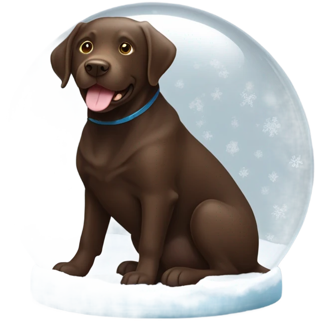 Chocolate lab in snow globe  emoji