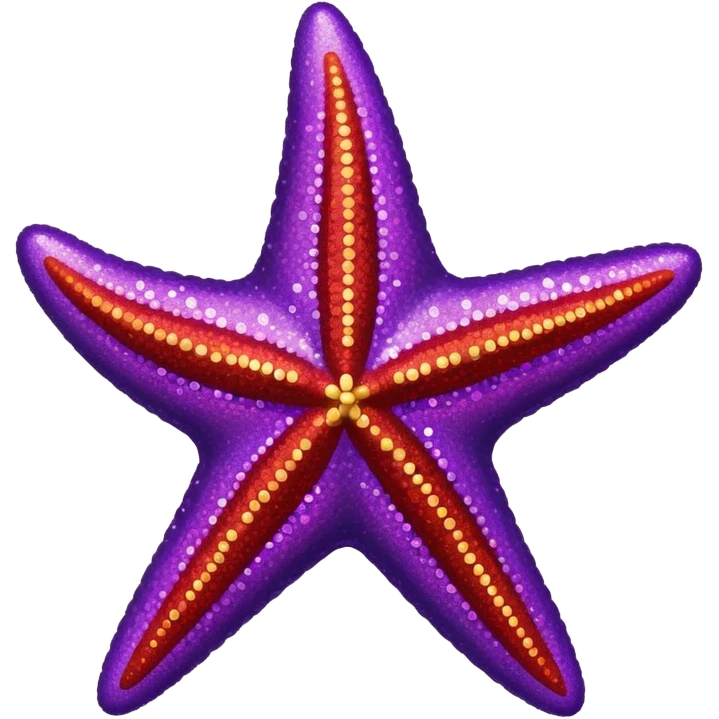 color gradient between red and purple glitter starfish emoji