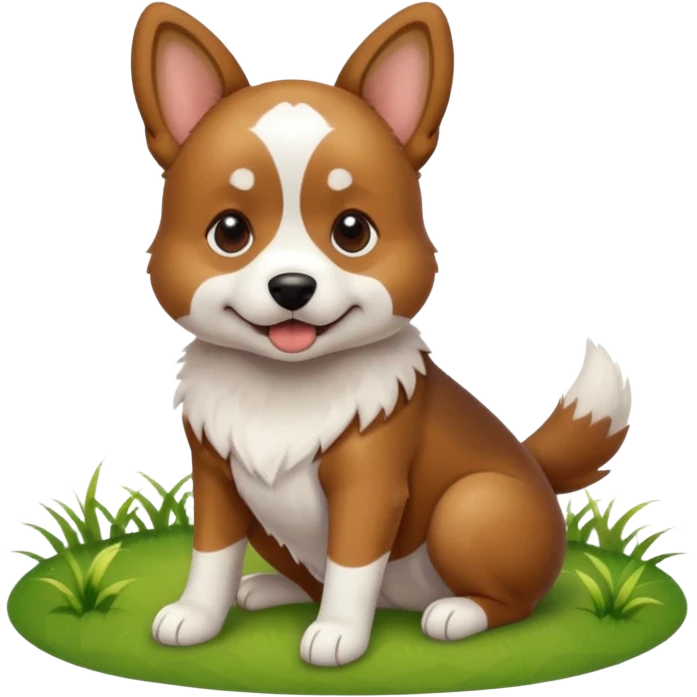 realistic dog on grass emoji