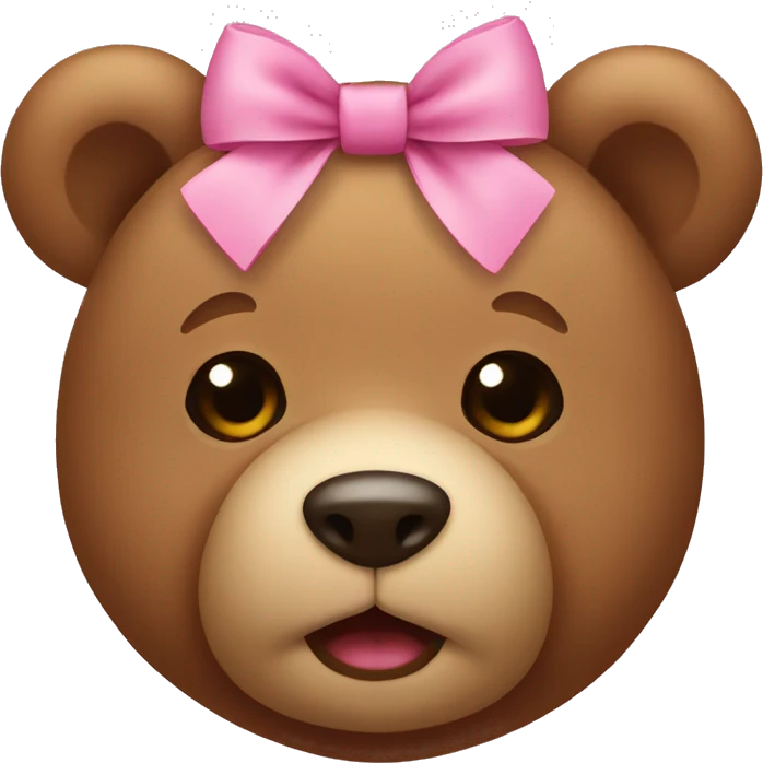 teddy bear wearing pink bow emoji