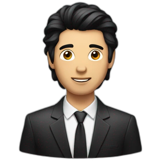 A men with shiny black hair emoji