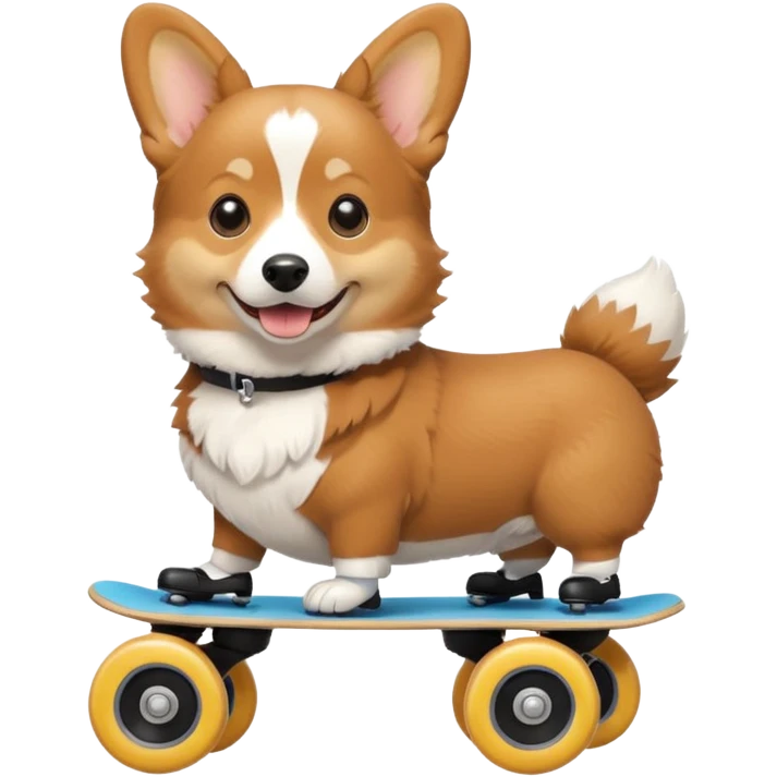 A corgi rollerskating emoji