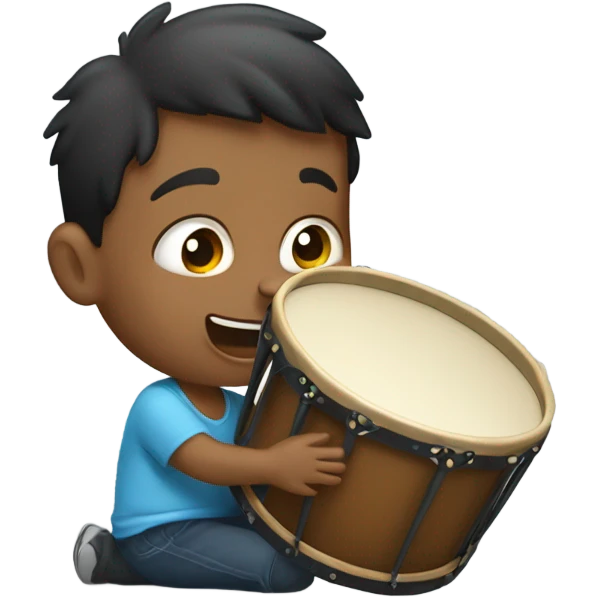 un niño jugando con un tambor  emoji