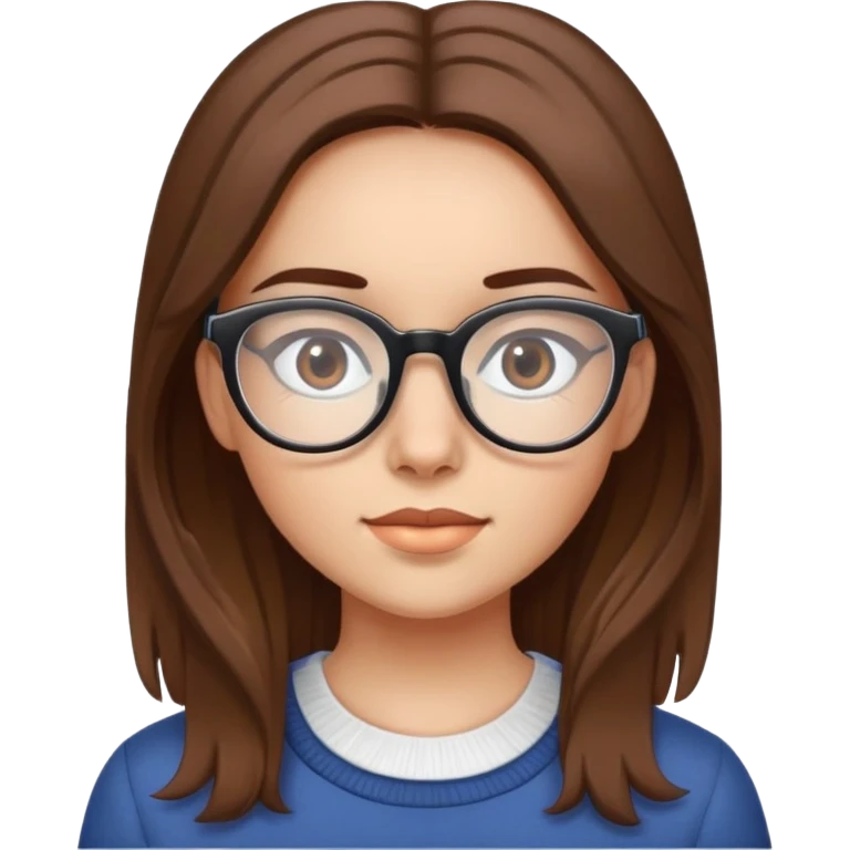 girl with clear glasses and brown hair emoji