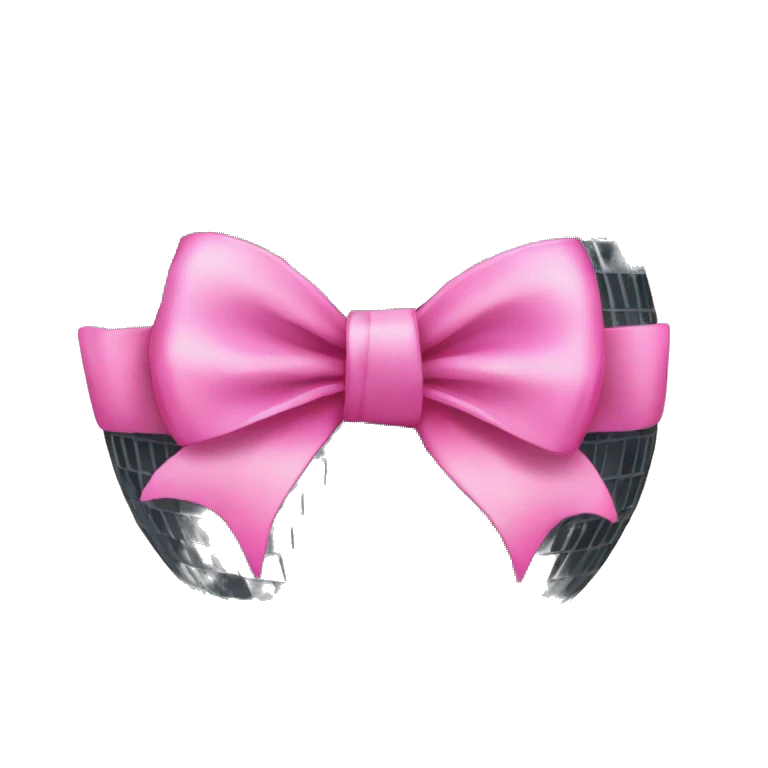 Disco ball with pink bow emoji