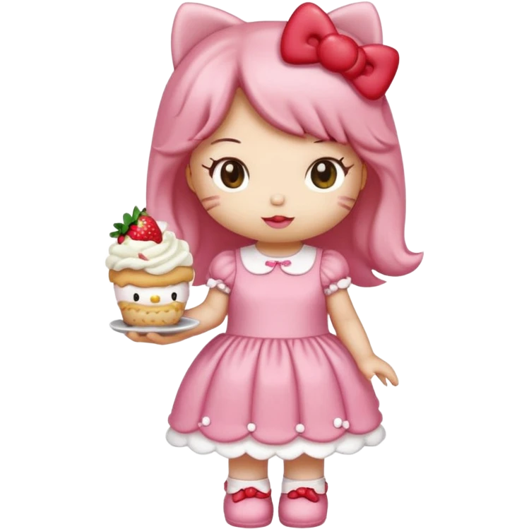 hello kitty strawberry shortcake pink emoji