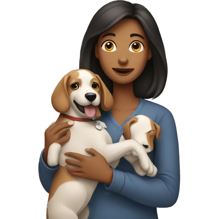 woman holding dog emoji