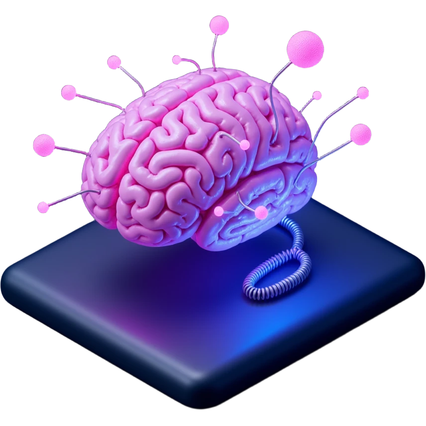 brain simple electric with wires emoji
