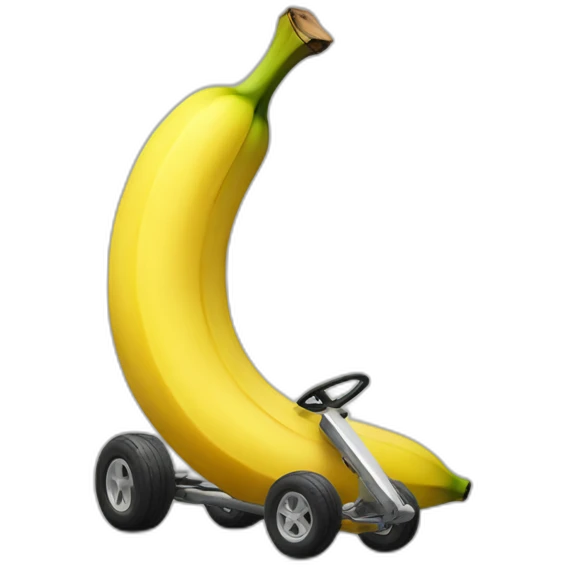 banane qui conduit un kart emoji