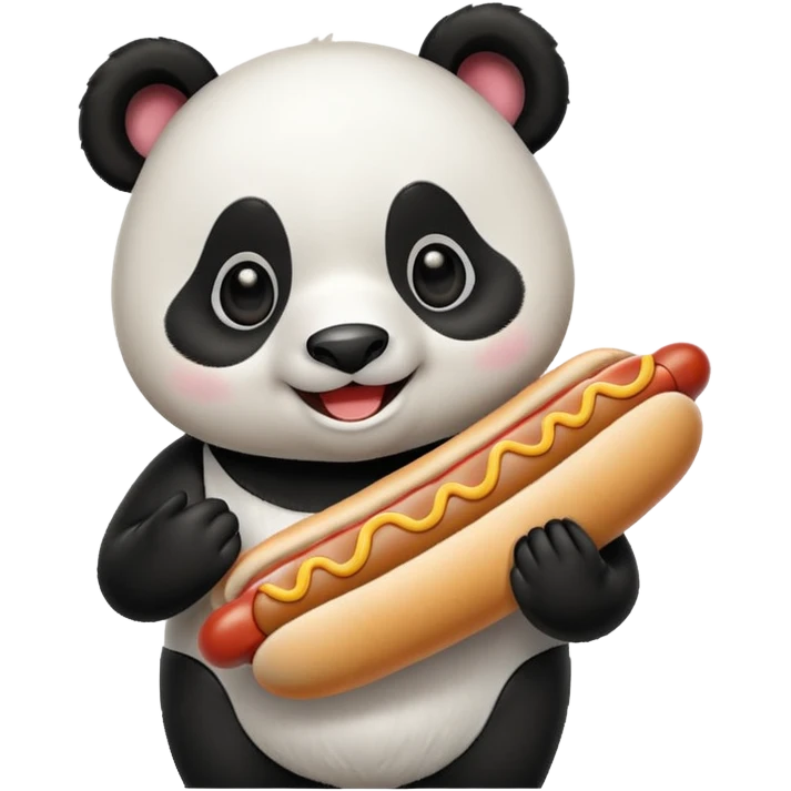 panda holding single hotdog emoji