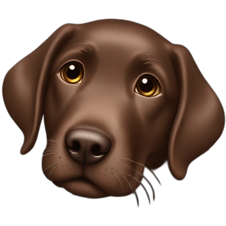 Chocolate labrador puppy give me five emoji