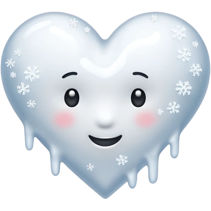 snow heart that's melting emoji