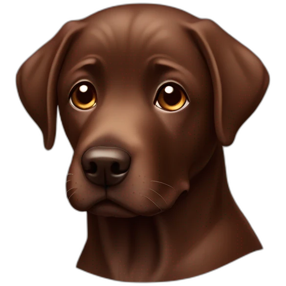 cute sad chocolate labrador emoji