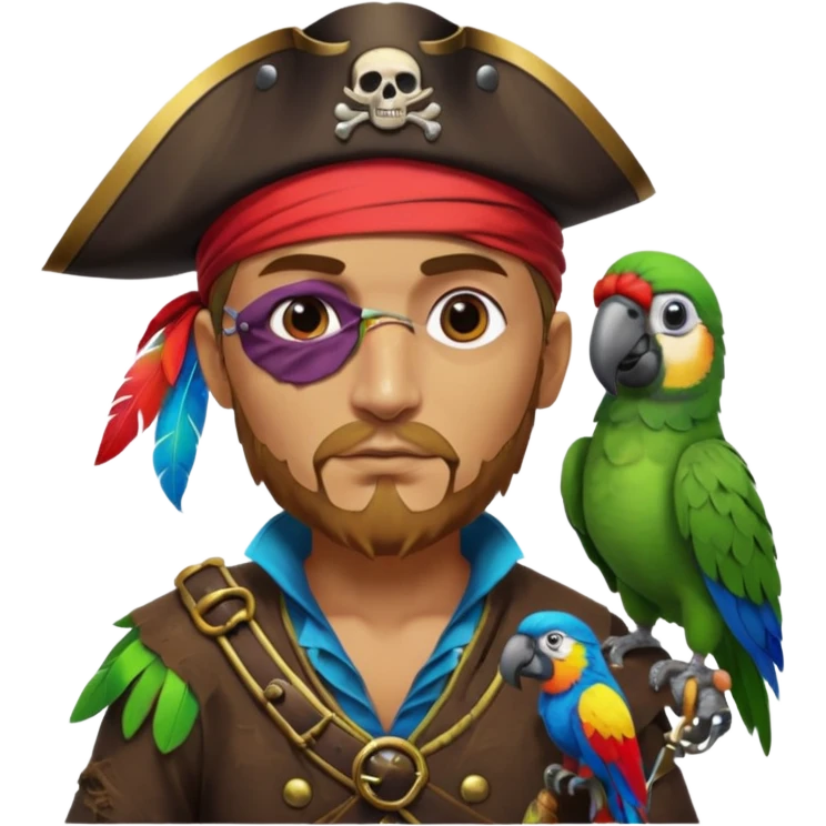 pirate and parrot emoji