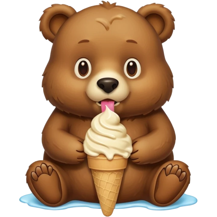 brown bear eating ice cream emoji