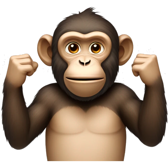 A monkey like the three monkeys. But the hands are on the sides and point upwards. You see the the open inner side of the hands emoji