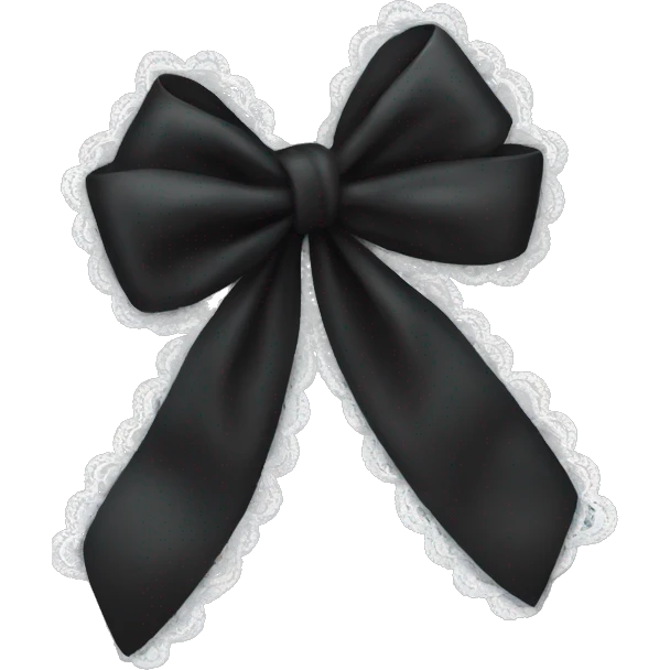 black bow emoji with white lace emoji