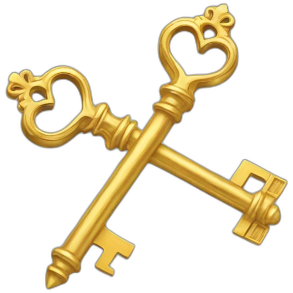 golden crossed skeleton keys emoji