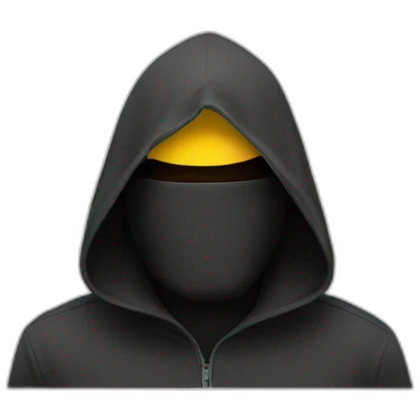 man with a hood that completely covers his head so that we can no longer see his face at all emoji