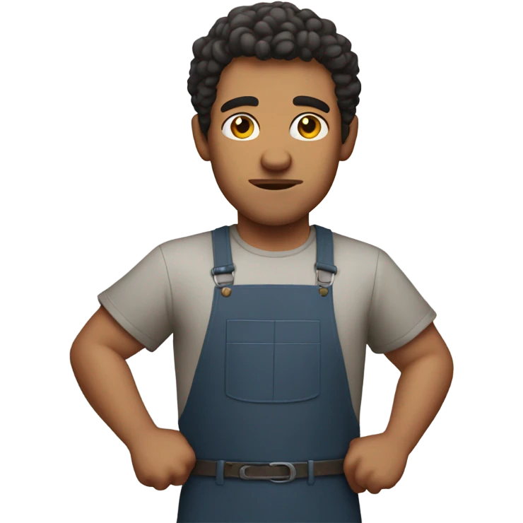 Mexican guy with short curly hair chopping pork emoji
