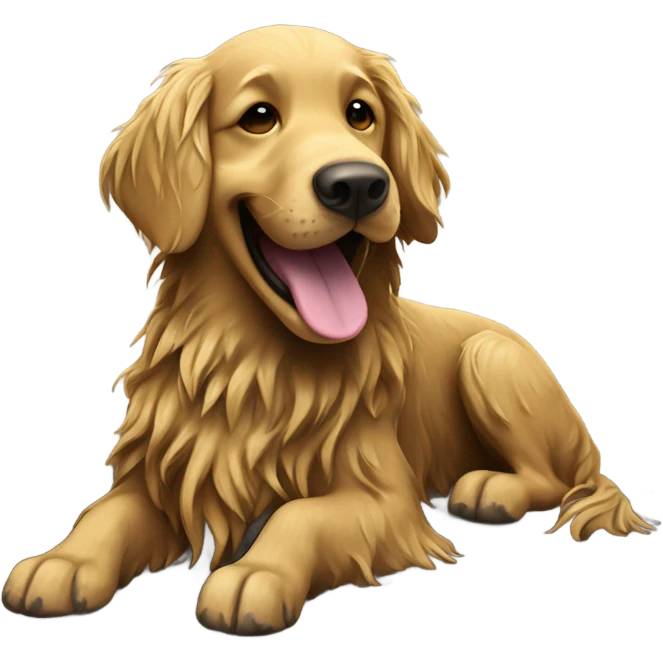 Muddy golden retriever emoji
