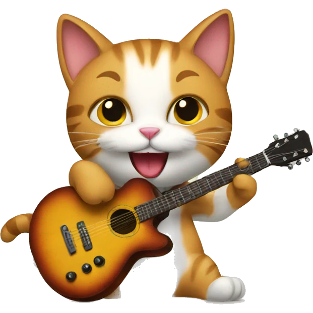  cat playing guitar emoji