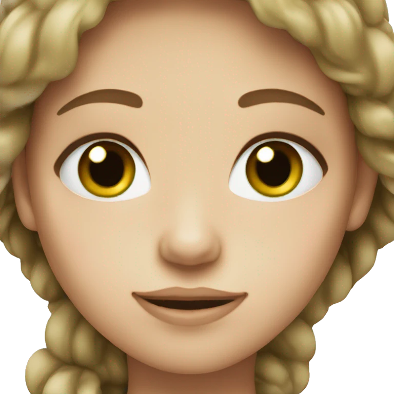 girl whit green eyes brown hair white skin emoji