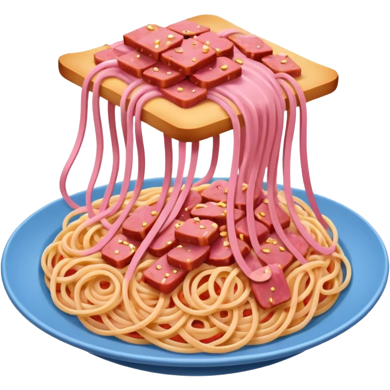 Pink spaghetti WITH SPAM emoji