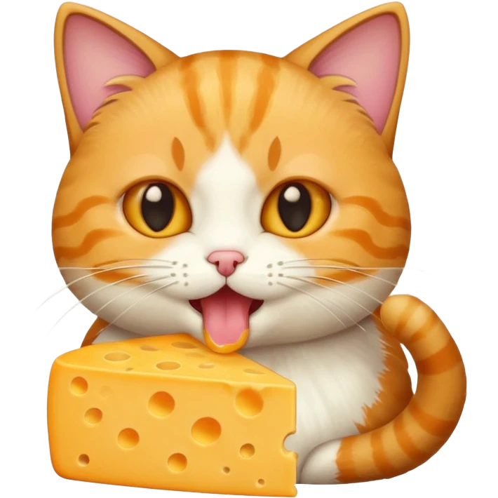 Cat eating cheese emoji